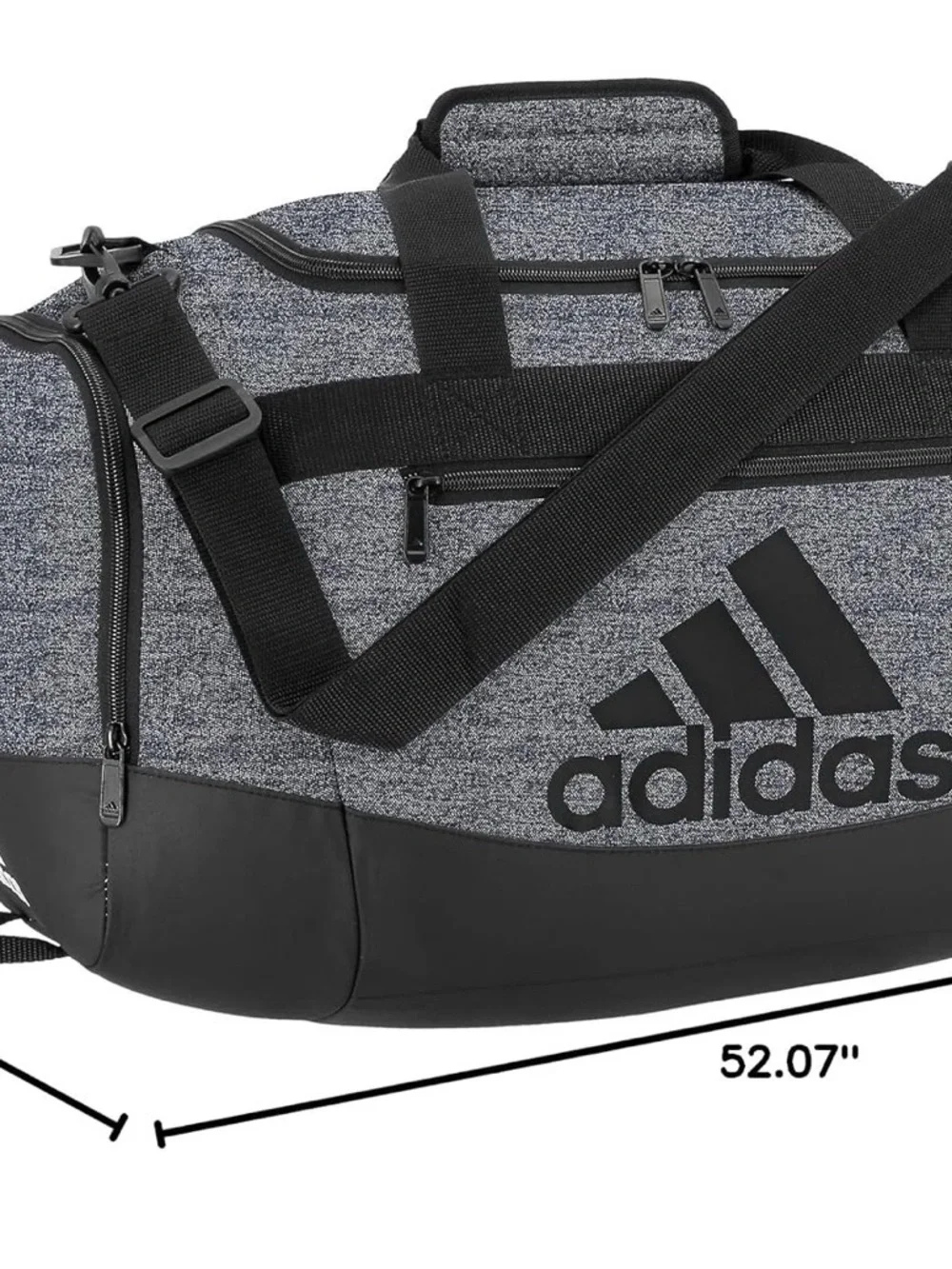 adidas Men's Heather Gray and Black Duffel Bag